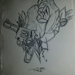 guns and... one rose?